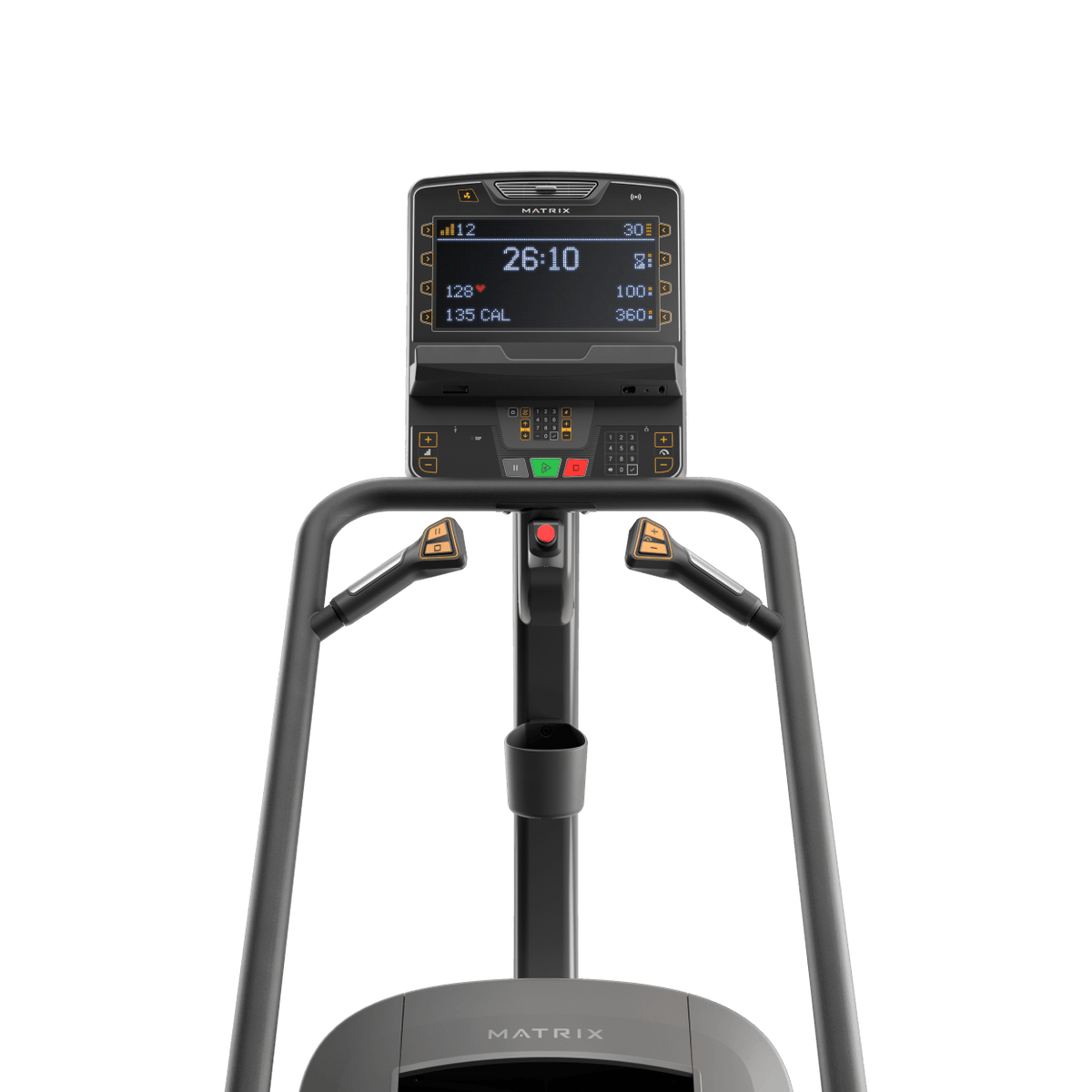 Matrix Fitness Lifestyle Climbmill with Premium LED Console view of console | Fitness Experience