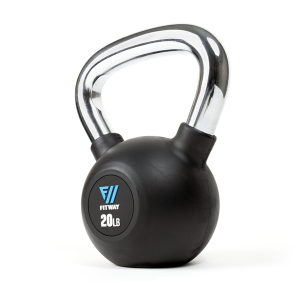 Fitway Rubber Coated Kettlebell - 20lb - Fitness Experience Commercial