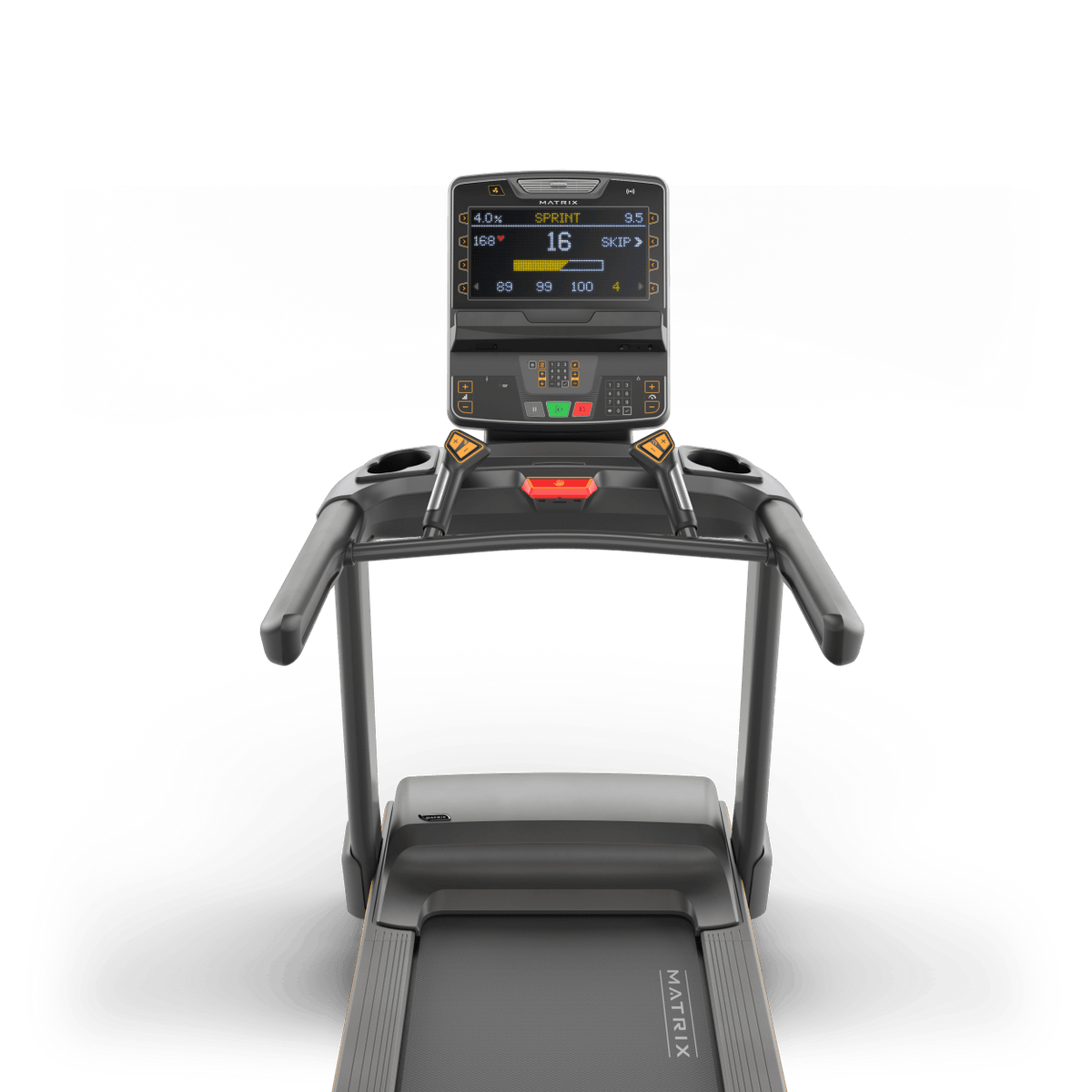 Matrix Fitness Lifetstyle Treadmill with Premium LED Console view of console | Fitness Experience