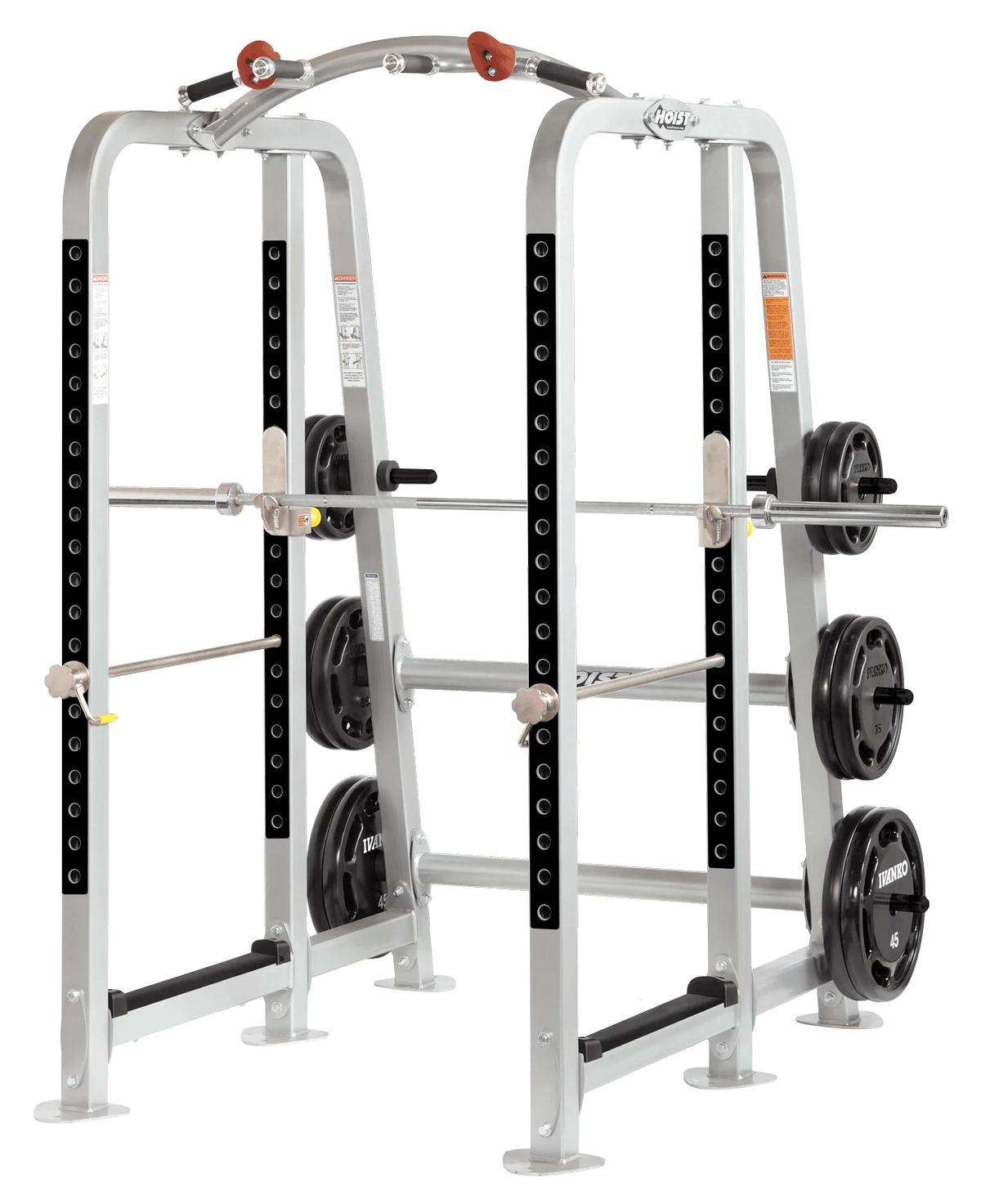 Hoist Fitness CF-3364 Power Cage view with weight plates | Fitness Experience
