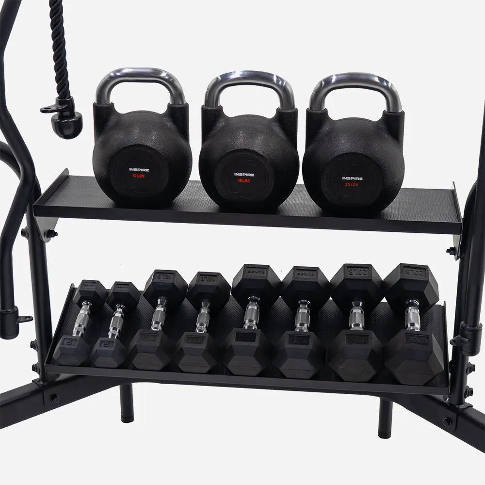 Inspire Fitness SF5 Smith Functional Trainer storage racks | Fitness Experience