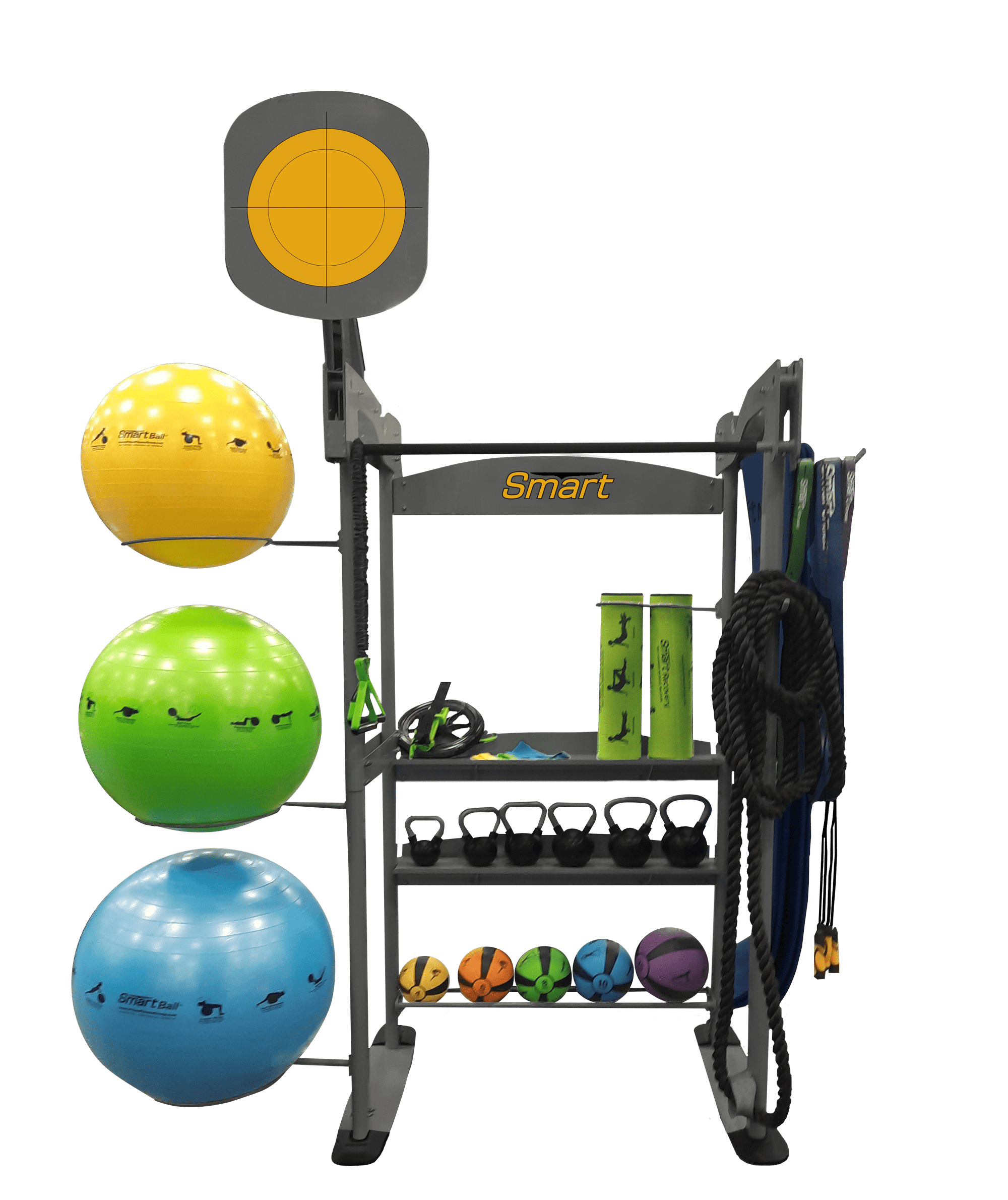 Smart Functional Training Center Floor Series 1 Bay Rack viewed with add on accessories | Fitness Experience