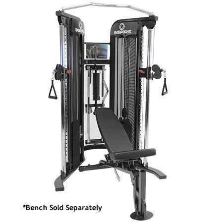 Inspire Fitness FT1 Functional Trainer view with bench | Fitness Experience
