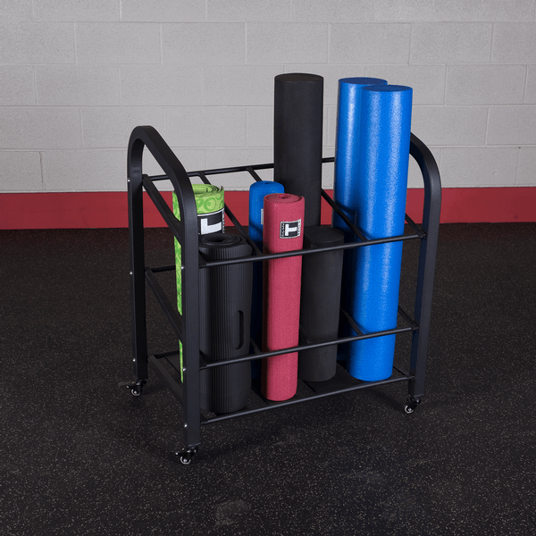 Body-Solid Foam Roller and Yoga Mat Storage Cart, GYR500