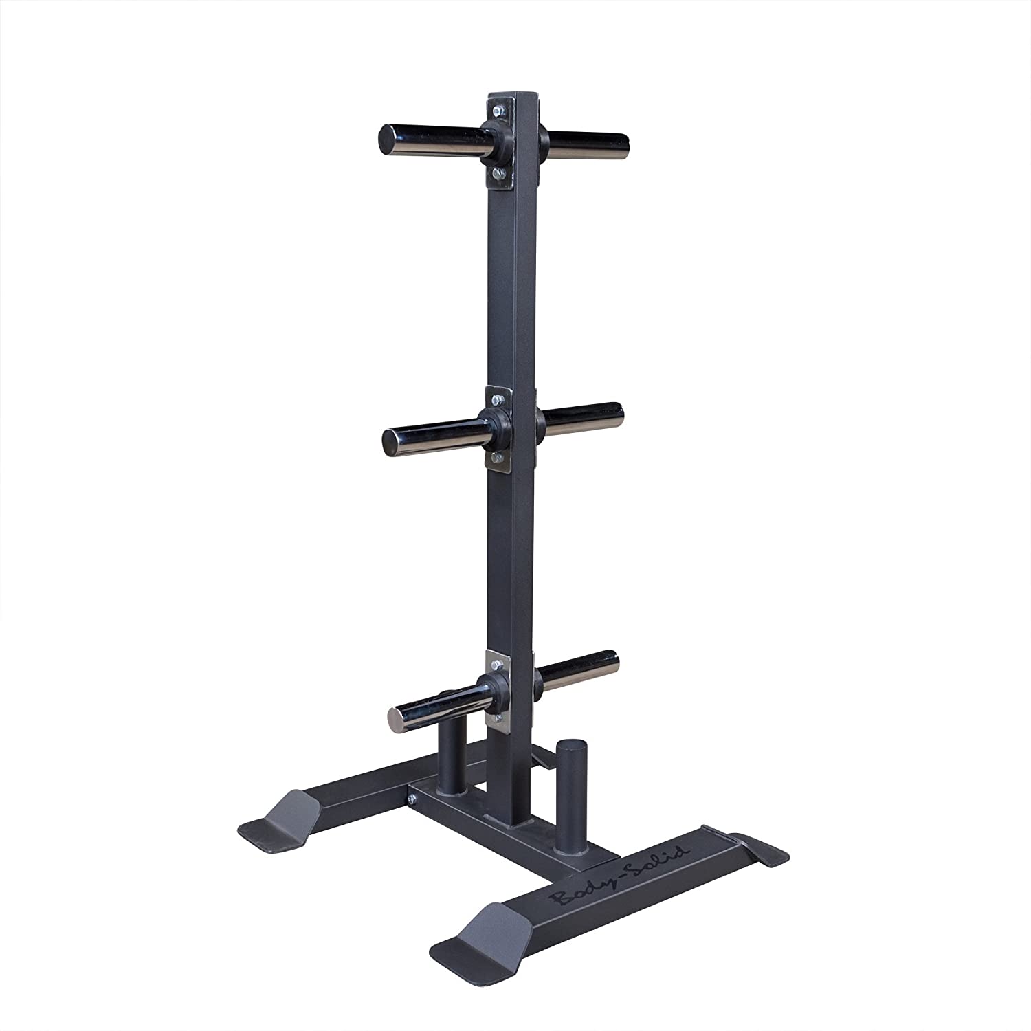 Body-Solid GWT56 Vertical Weight Tree with Bar Holder full view | Fitness Experience