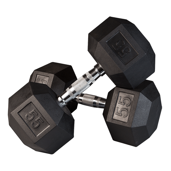 Rubber Hex Dumbbell Pairs 3lbs 80lbs