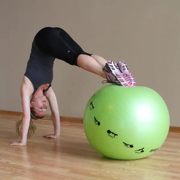 Prism Fitness Smart Stability Balls - Yellow view in use | Fitness Experience