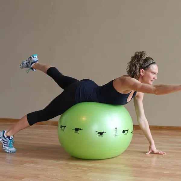 Prism Fitness Smart Stability Balls - Yellow view in use | Fitness Experience