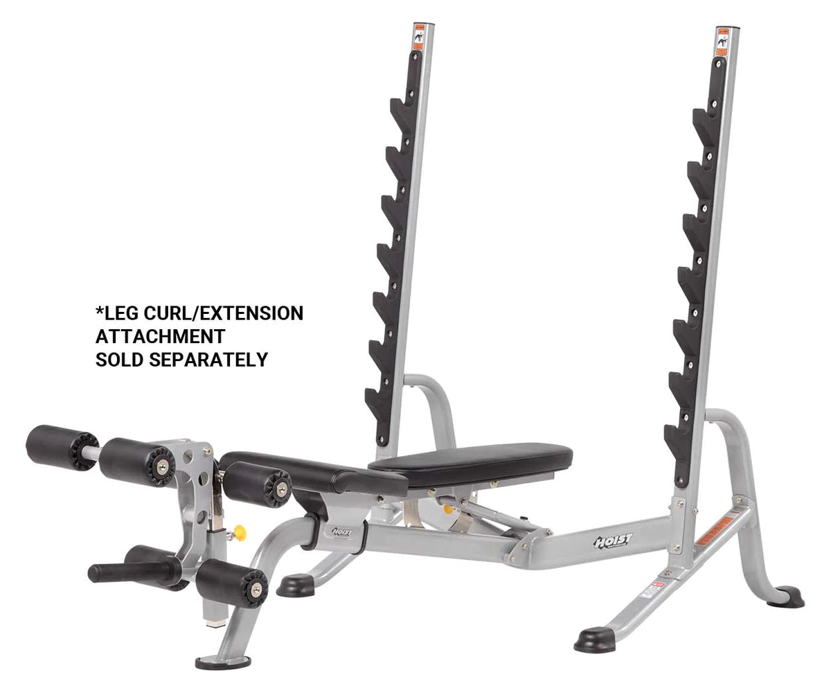 Hoist Fitness HF-5170 7 Position FID Olympic Bench view with leg curl/extension attachment sold separately | Fitness Experience