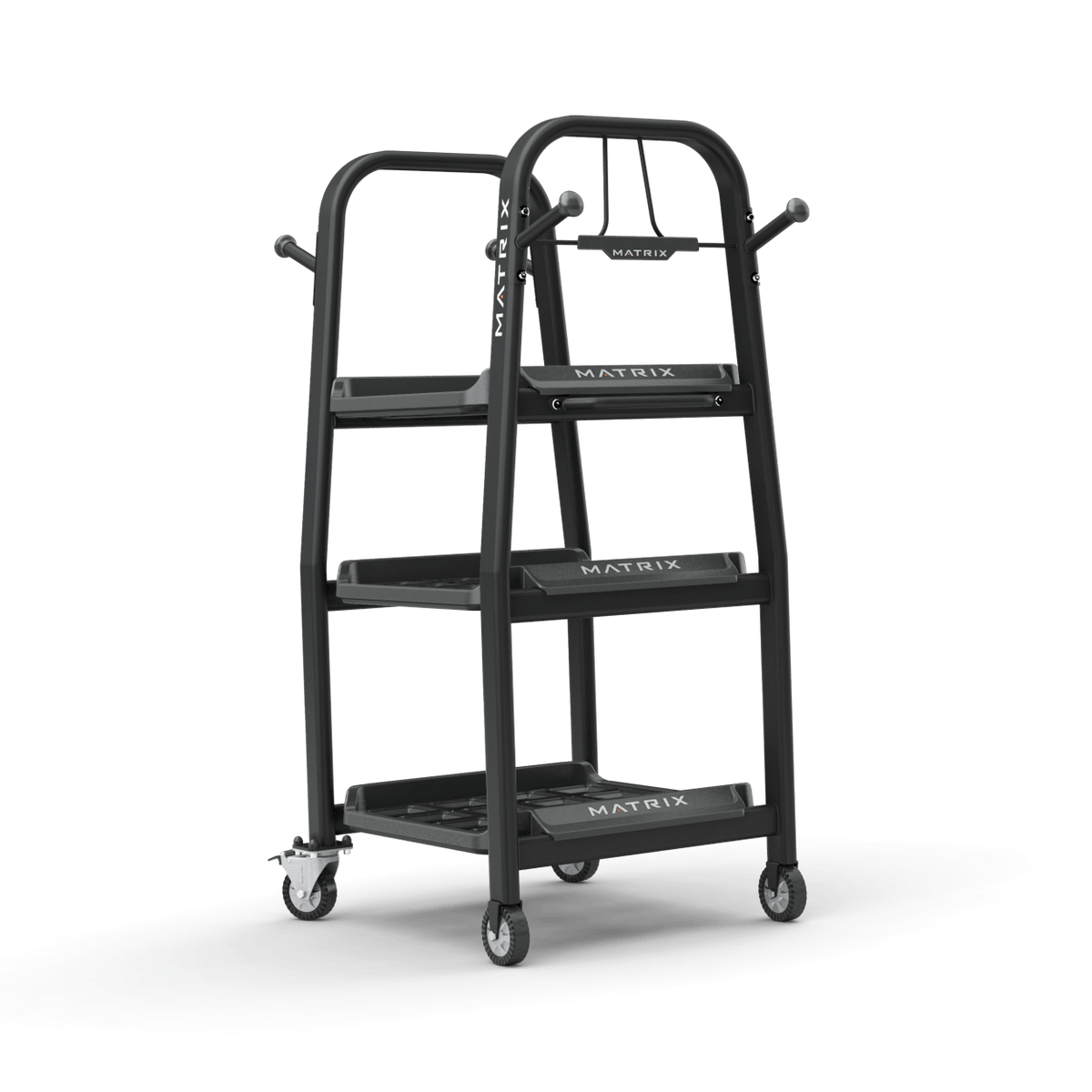 Matrix Fitness Connexus 3-Shelf Storage Cart full view | Fitness Experience