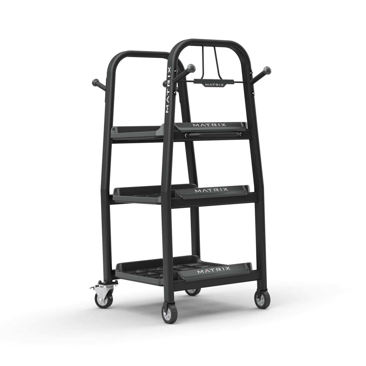 Matrix Fitness Connexus 3-Shelf Storage Cart full view | Fitness Experience