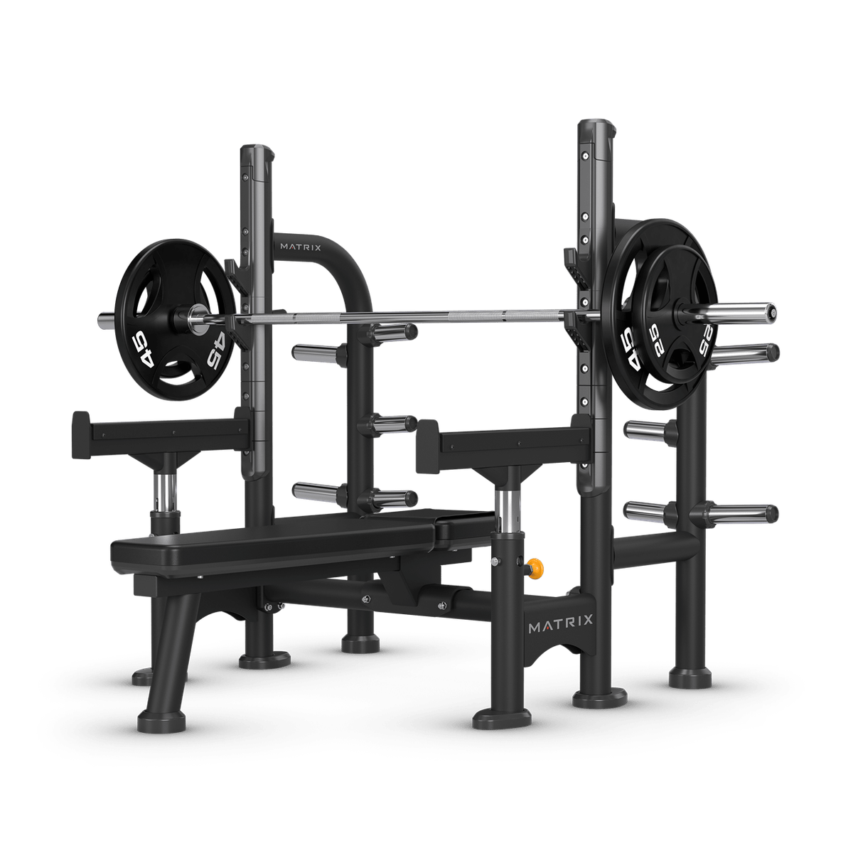 Matrix Magnum Olympic Flat Bench with Safety Arms