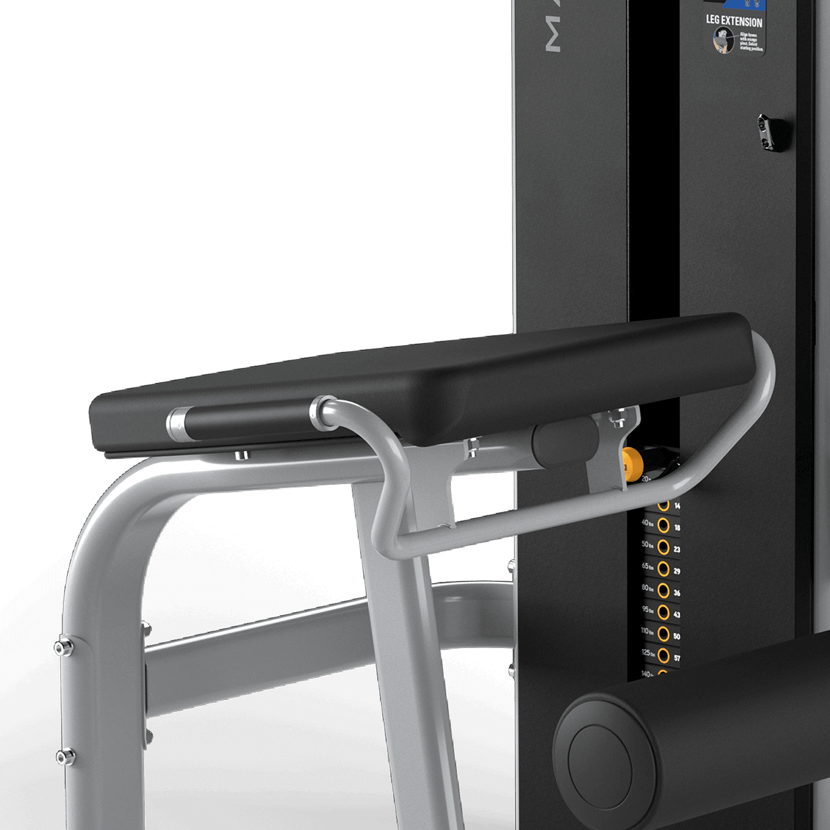 Matrix Fitness Go Leg Extension seat view | Fitness Experience