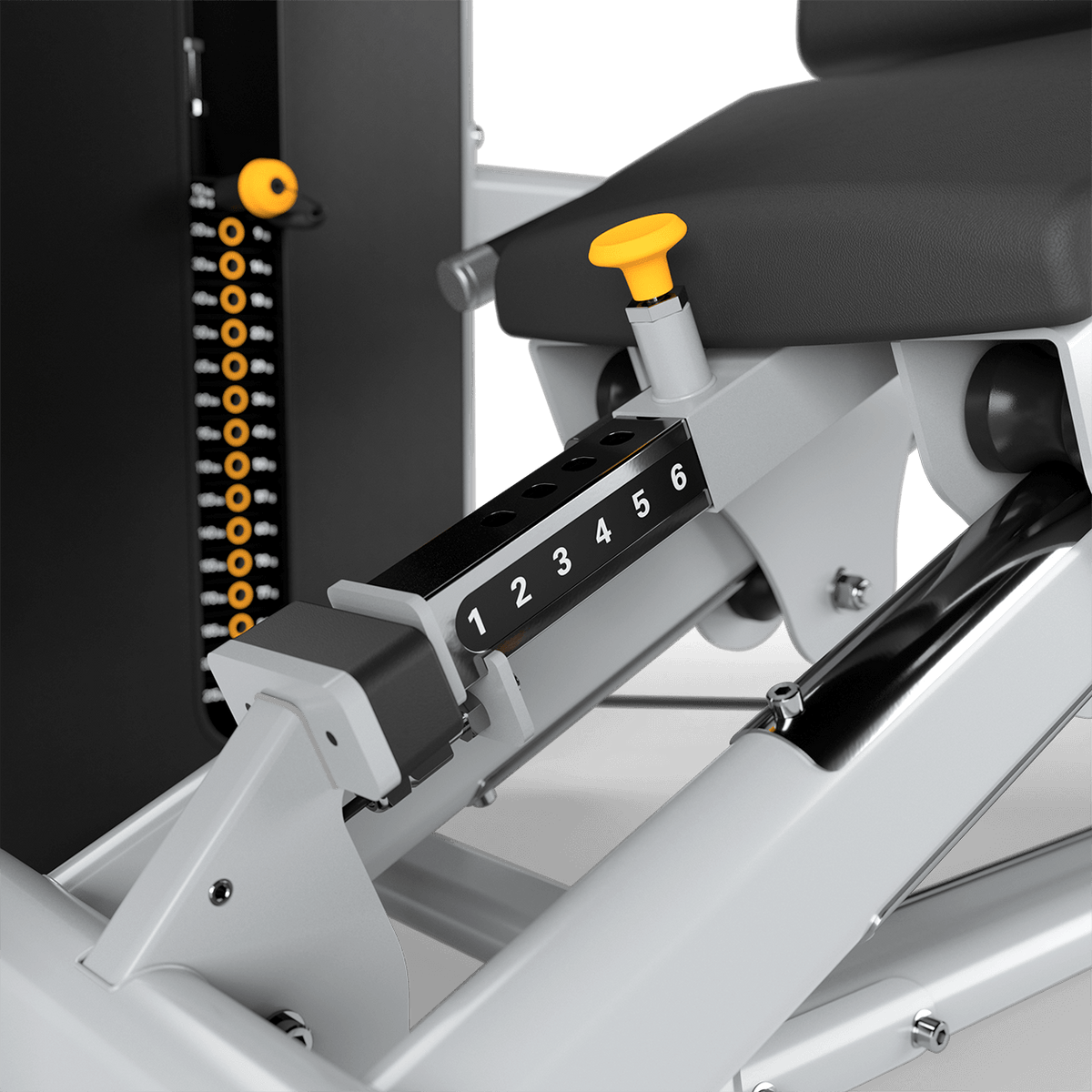 Matrix Fitness Go series Leg Press weight adjustment view | Fitness Experience