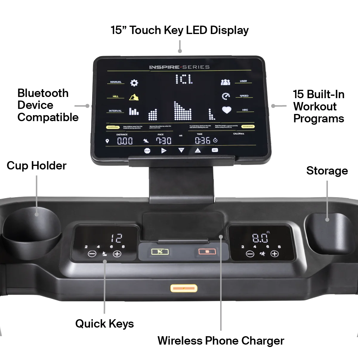 Inspire Series T5 Treadmill - 15" LED Display