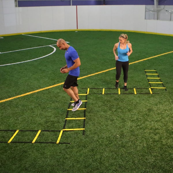 Prism Fitness Smart Modular Agility Ladder view in use | Fitness Experience