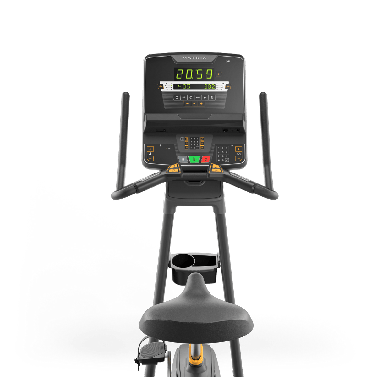 Matrix Fitness Lifestyle Upright with LED Console view of console | Fitness Experience