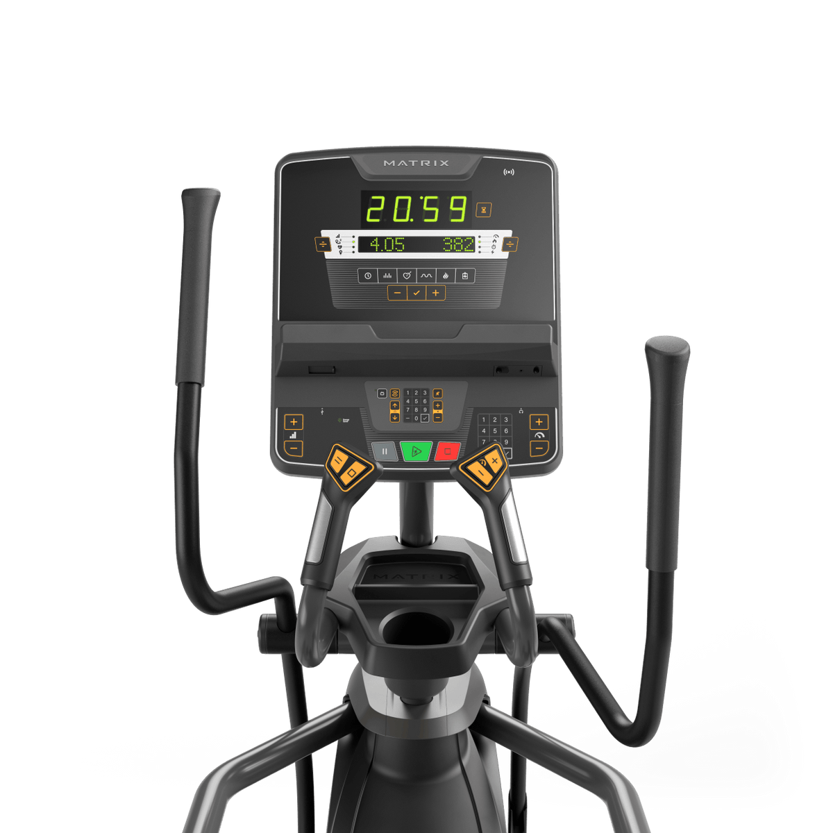 Matrix Fitness Lifestyle Elliptical with LED Console view of console | Fitness Experience