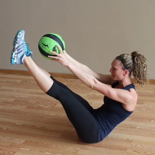 Prism Fitness Smart Medicine Ball - 4lb Yellow view in use | Fitness Experience