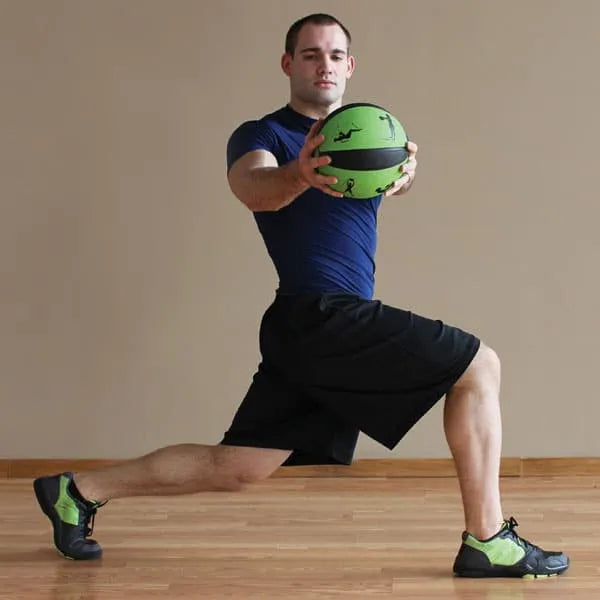 Prism Fitness Smart Medicine Ball - 4lb Yellow view in use | Fitness Experience
