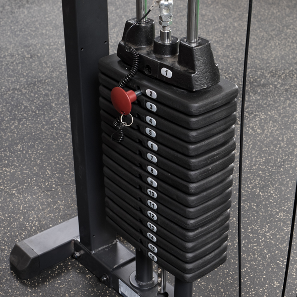 Body-Solid Pro-Select Multi Functional Press weight stack view | Fitness Experience