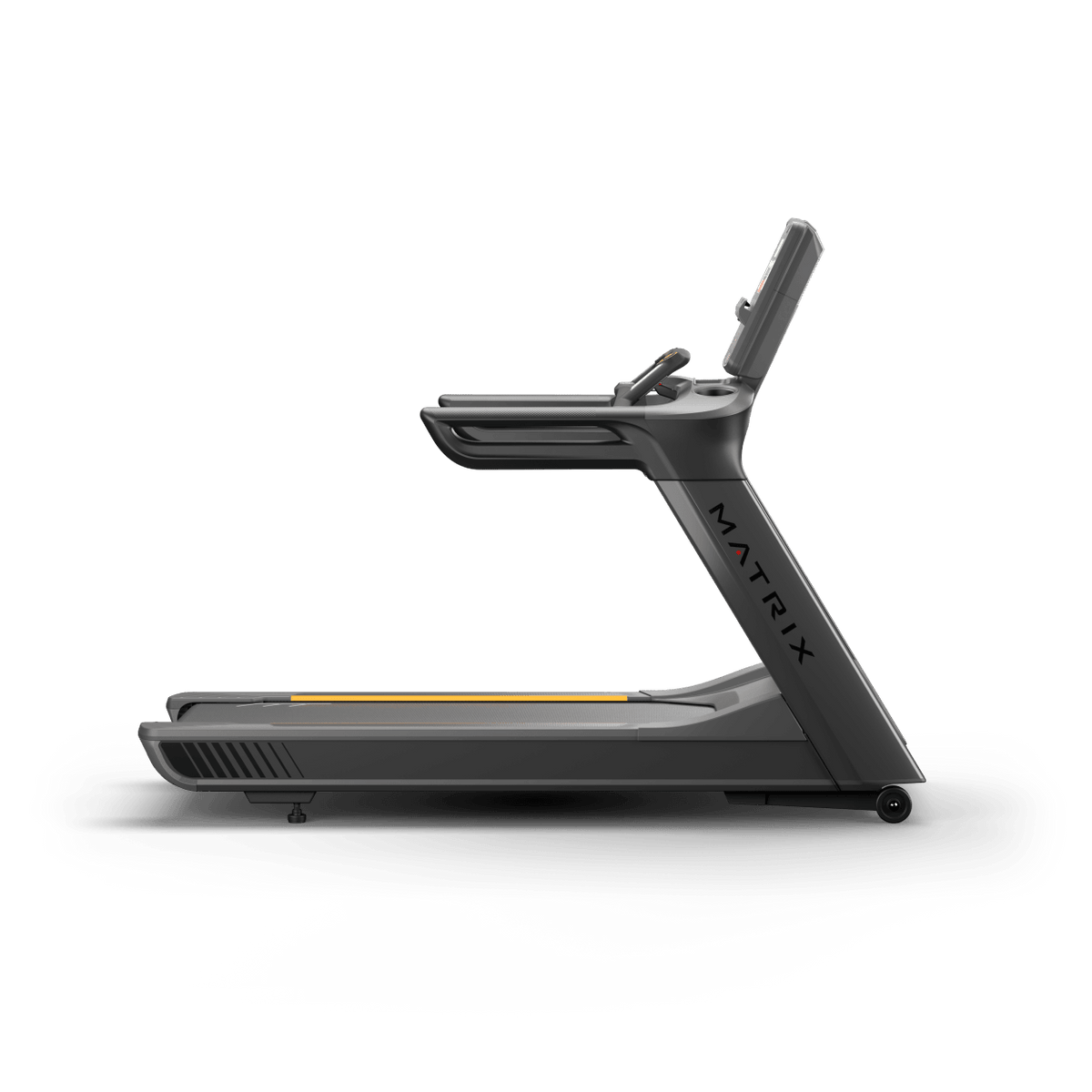 Matrix Fitness Performance Treadmill with Group Training LED Console side view | Fitness Experience
