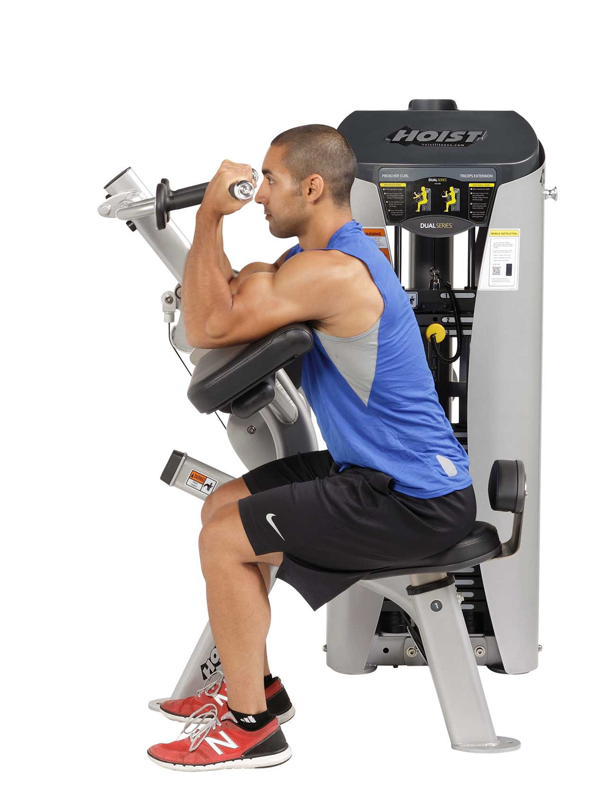 Hoist Fitness HD-3100 Preacher Curl/ Triceps Extension view in use | Fitness Experience
