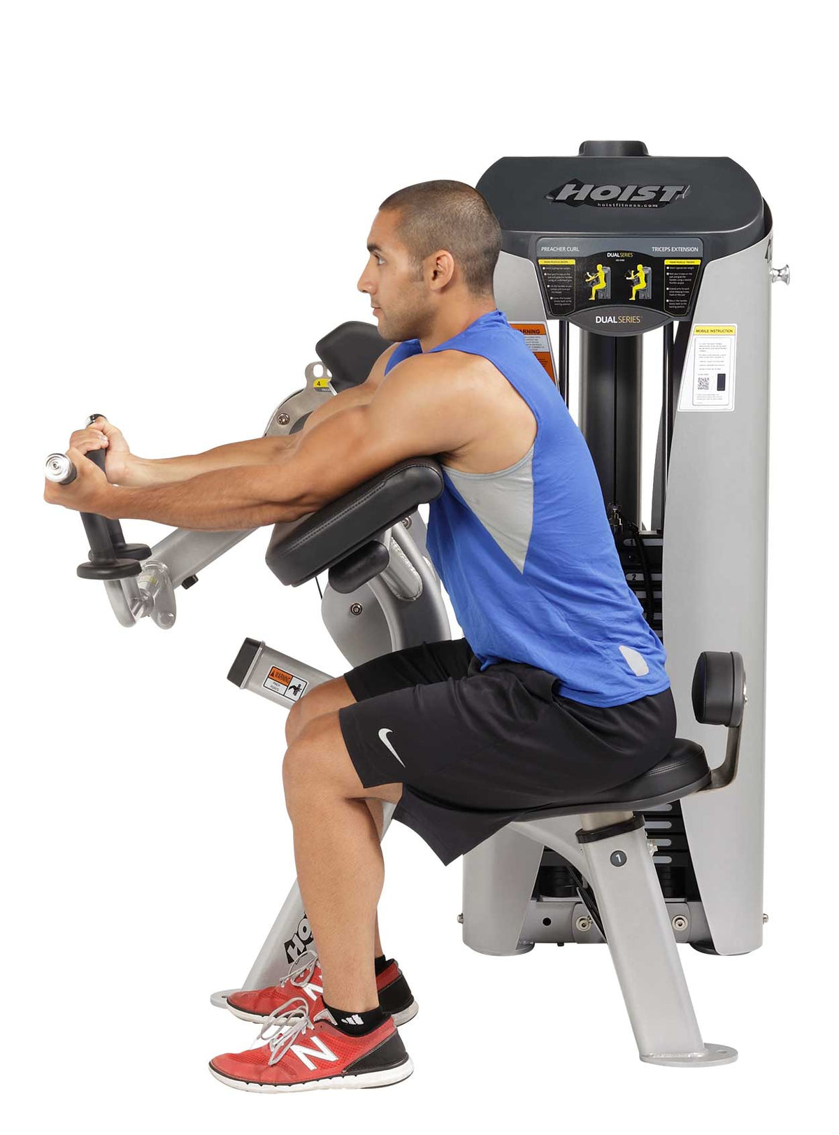 Hoist Fitness HD-3100 Preacher Curl/ Triceps Extension view in use | Fitness Experience