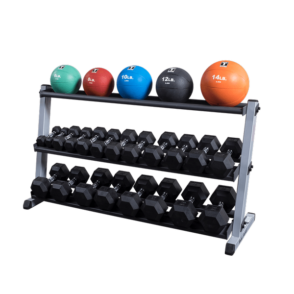 Body-Solid GMRT6 Optional Medicine Ball Shelf For GDR60 view with medicine balls| Fitness Experience