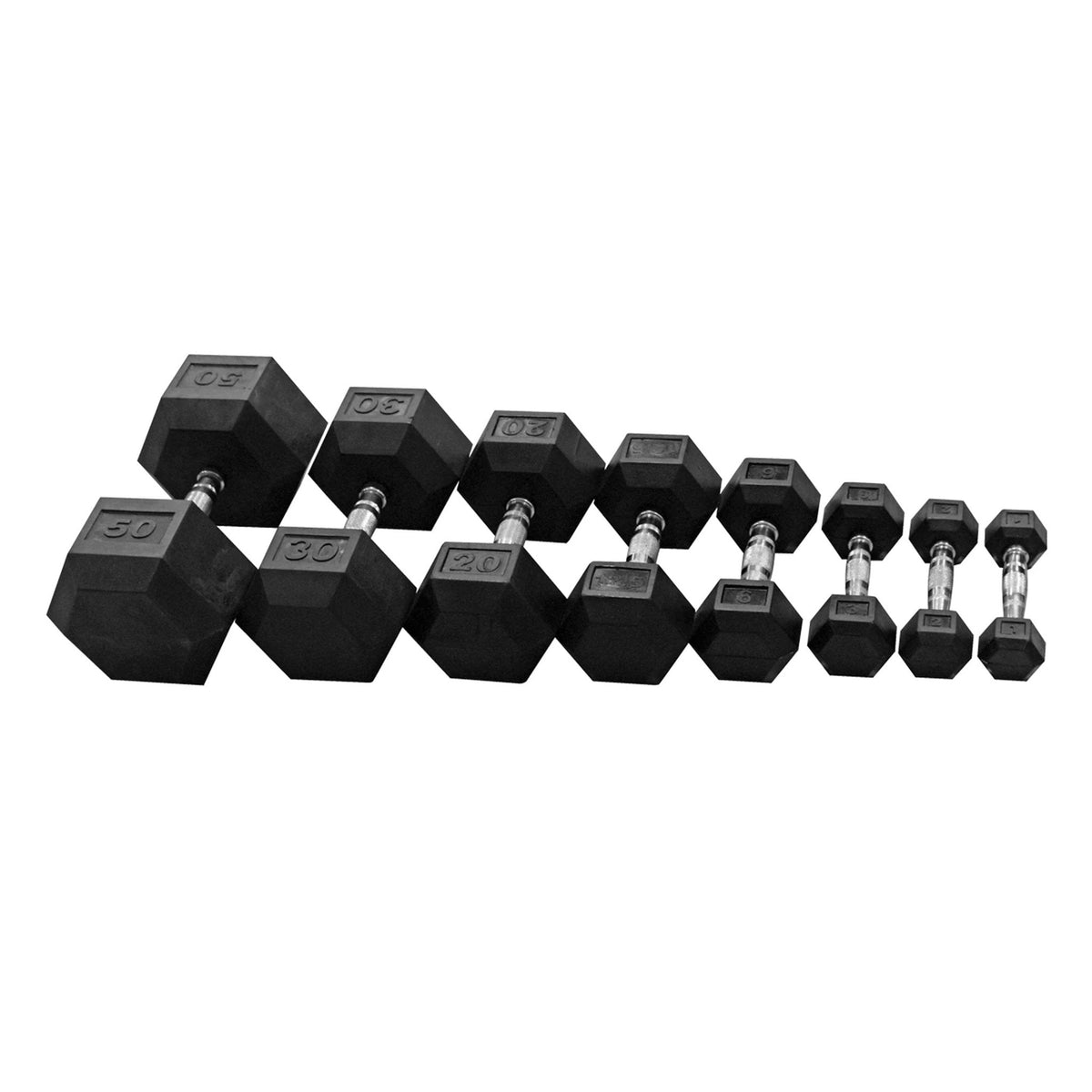 Fitway Rubber Hex Dumbbell - 27.5lb
