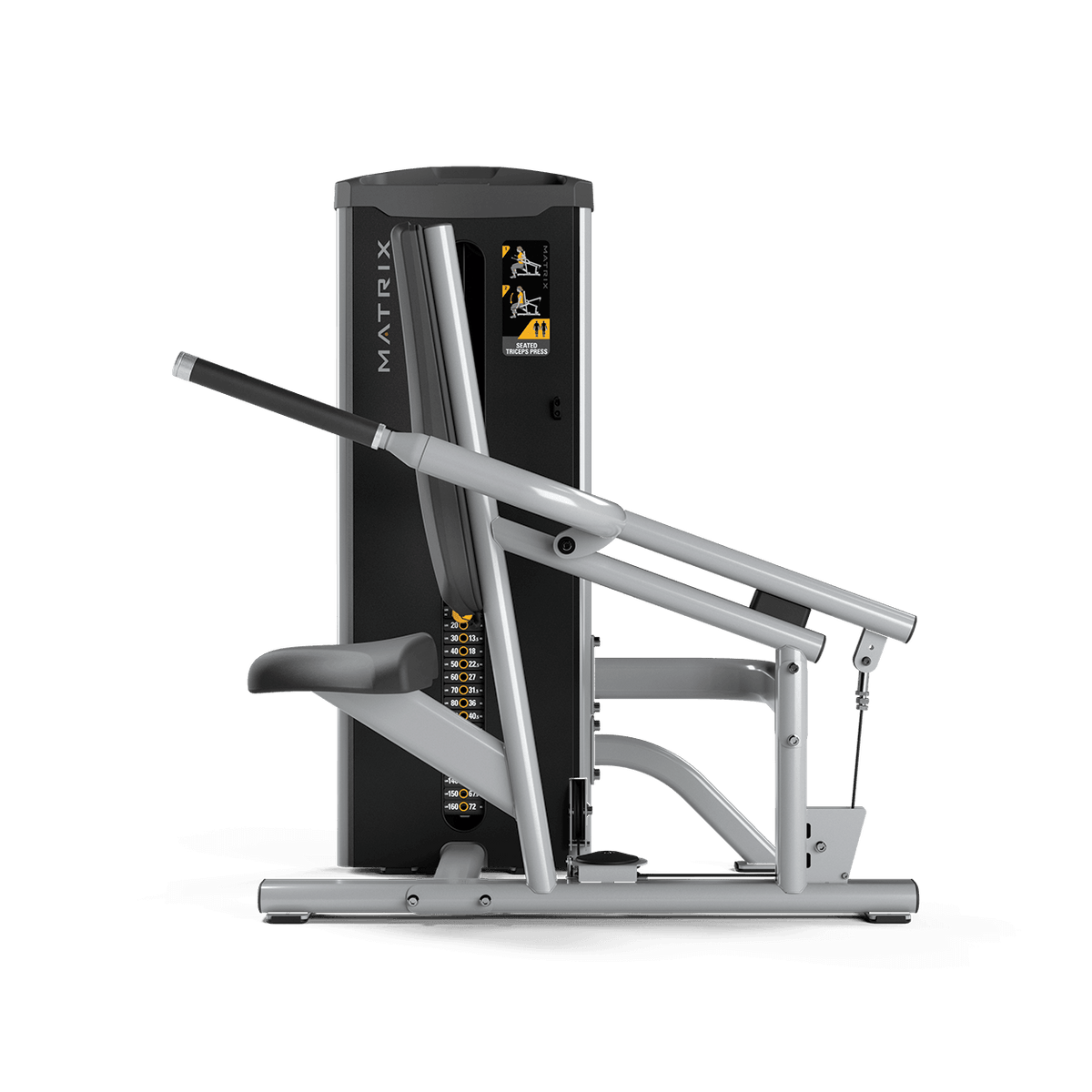 Matrix Fitness Go Series Seated Triceps Press side view | Fitness Experience