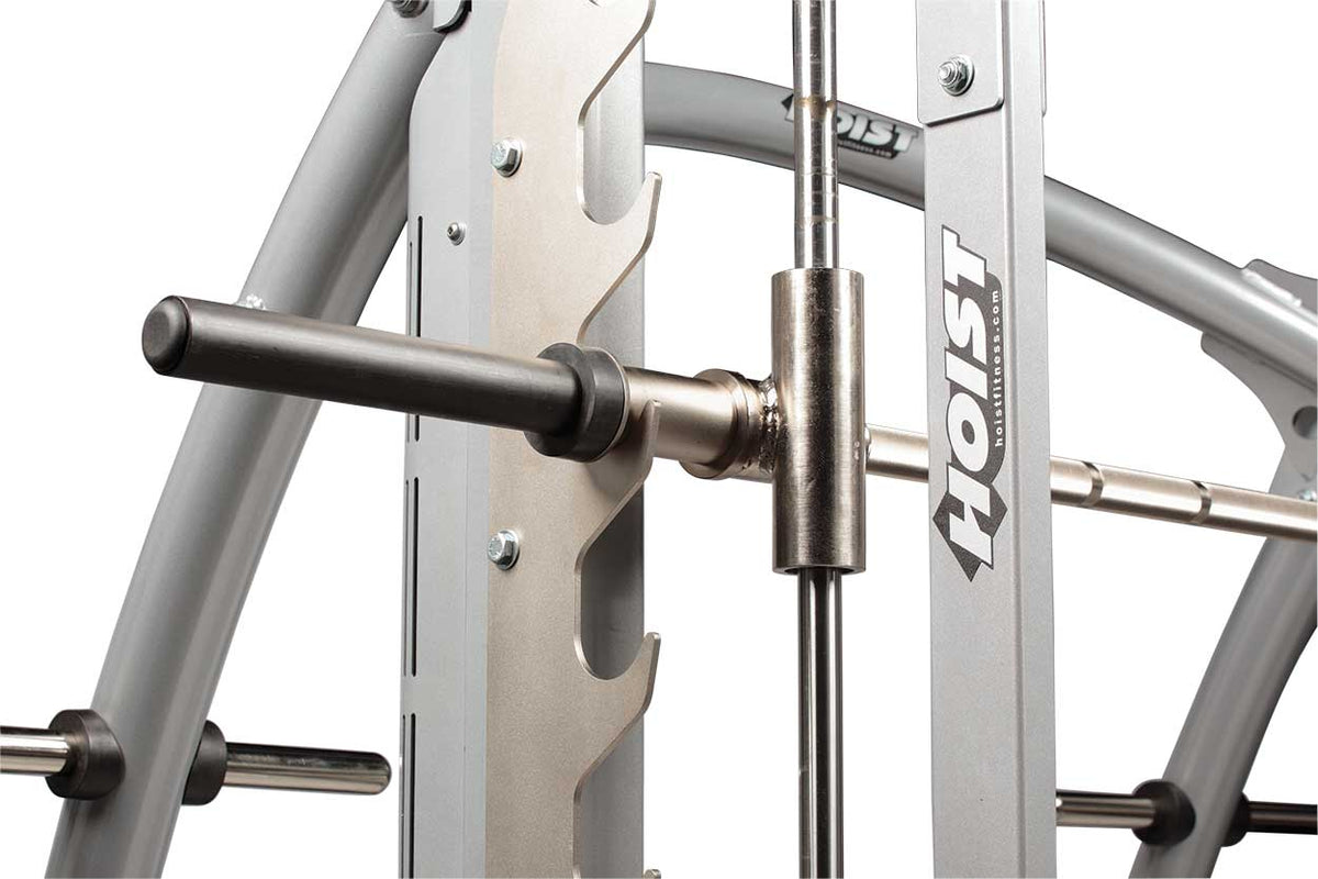 Hoist Fitness CF-3754 Dual Action Smith Machine  view of racking system| Fitness Experience