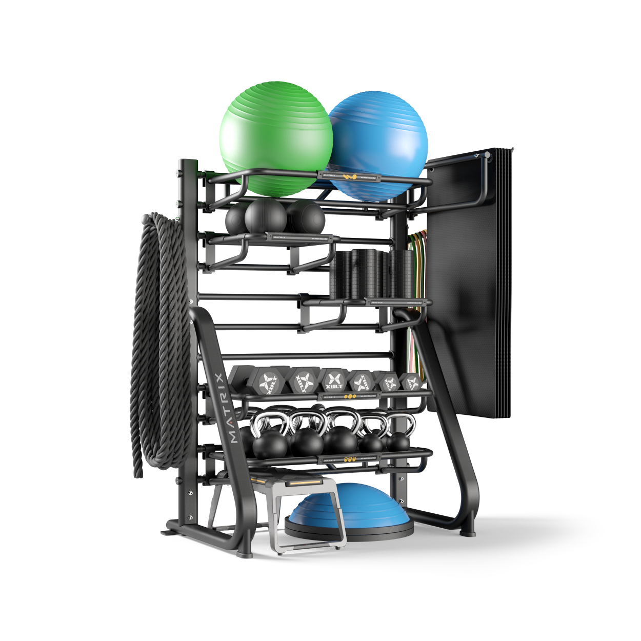 Matrix Fitness Connexus Storage Station front view | Fitness Experience
