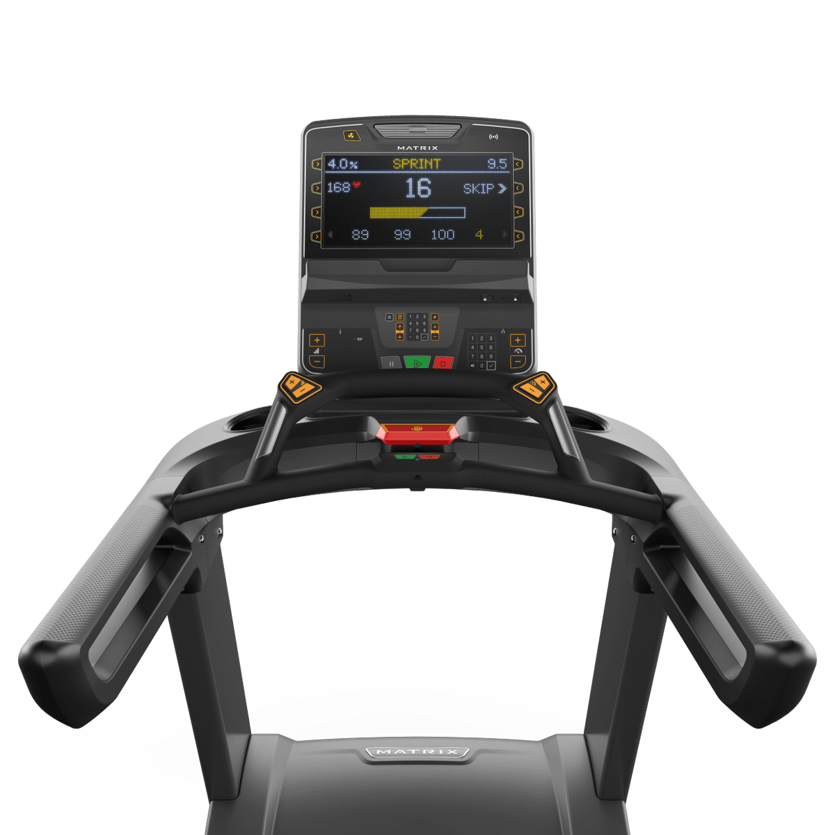 Matrix Fitness Performance Plus Treadmill with Premium LED Console view of console | Fitness Experience