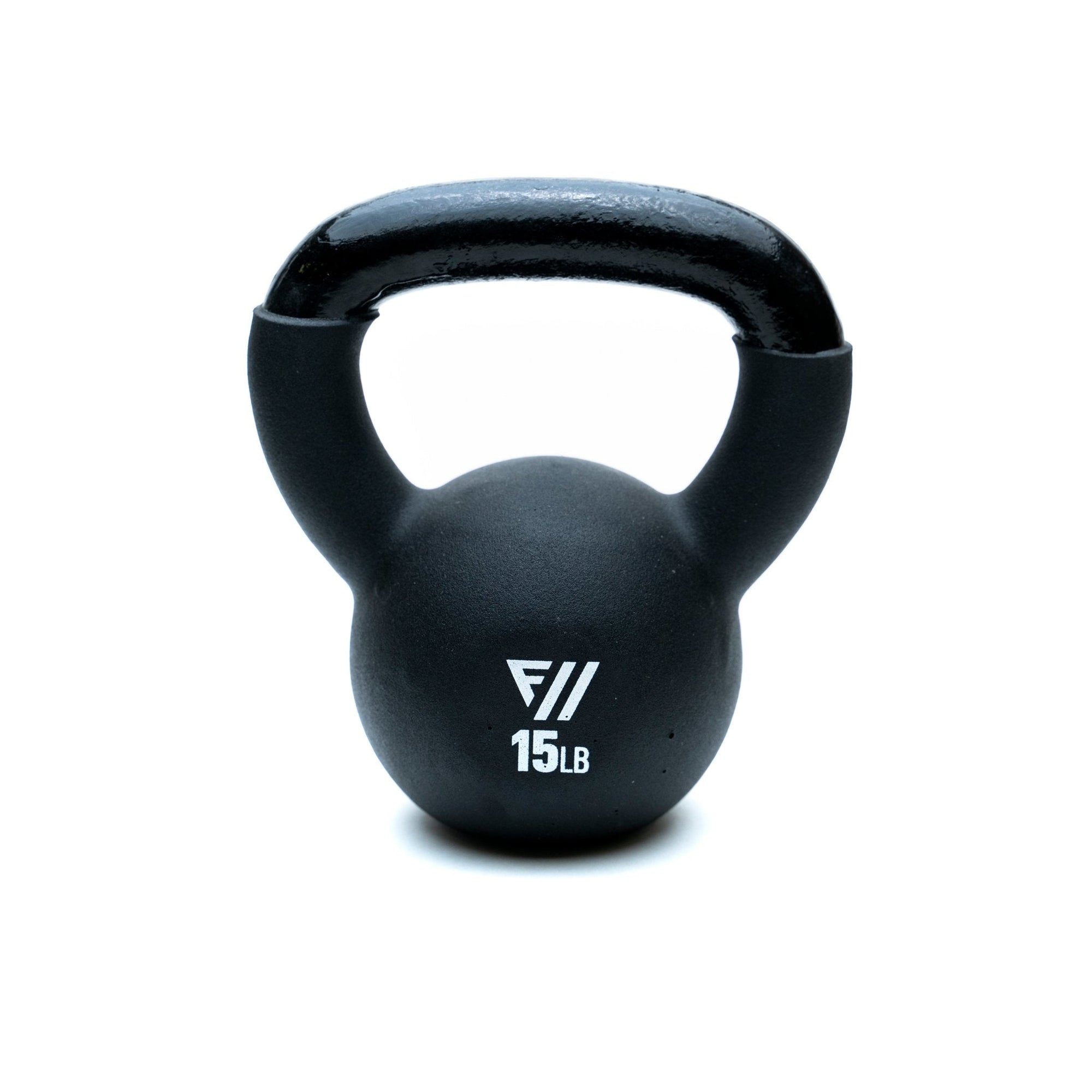 FitWay Equip. 15lb Black Neoprene Kettlebell - Fitness Experience