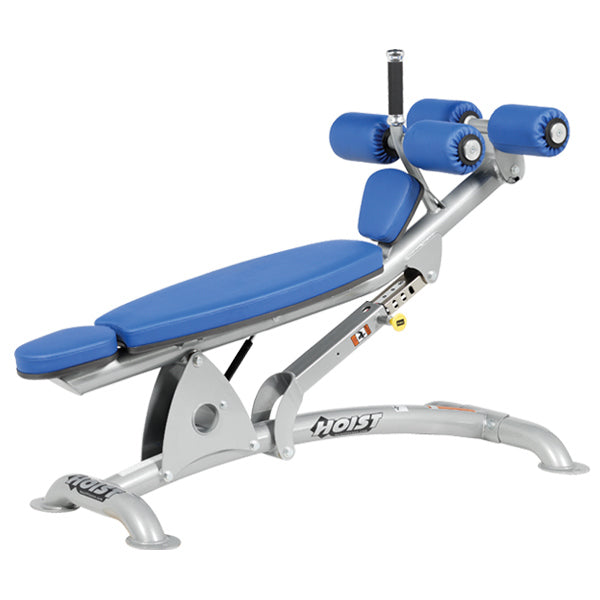 Hoist Fitness CF-3264 Adjustable Decline Ab Bench with blue upholstery | Fitness Experience