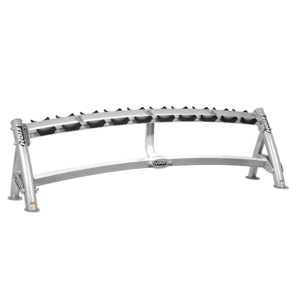Hoist Fitness CF-3461-1 1-Tier Horizontal Dumbbell Rack full view | Fitness Experience