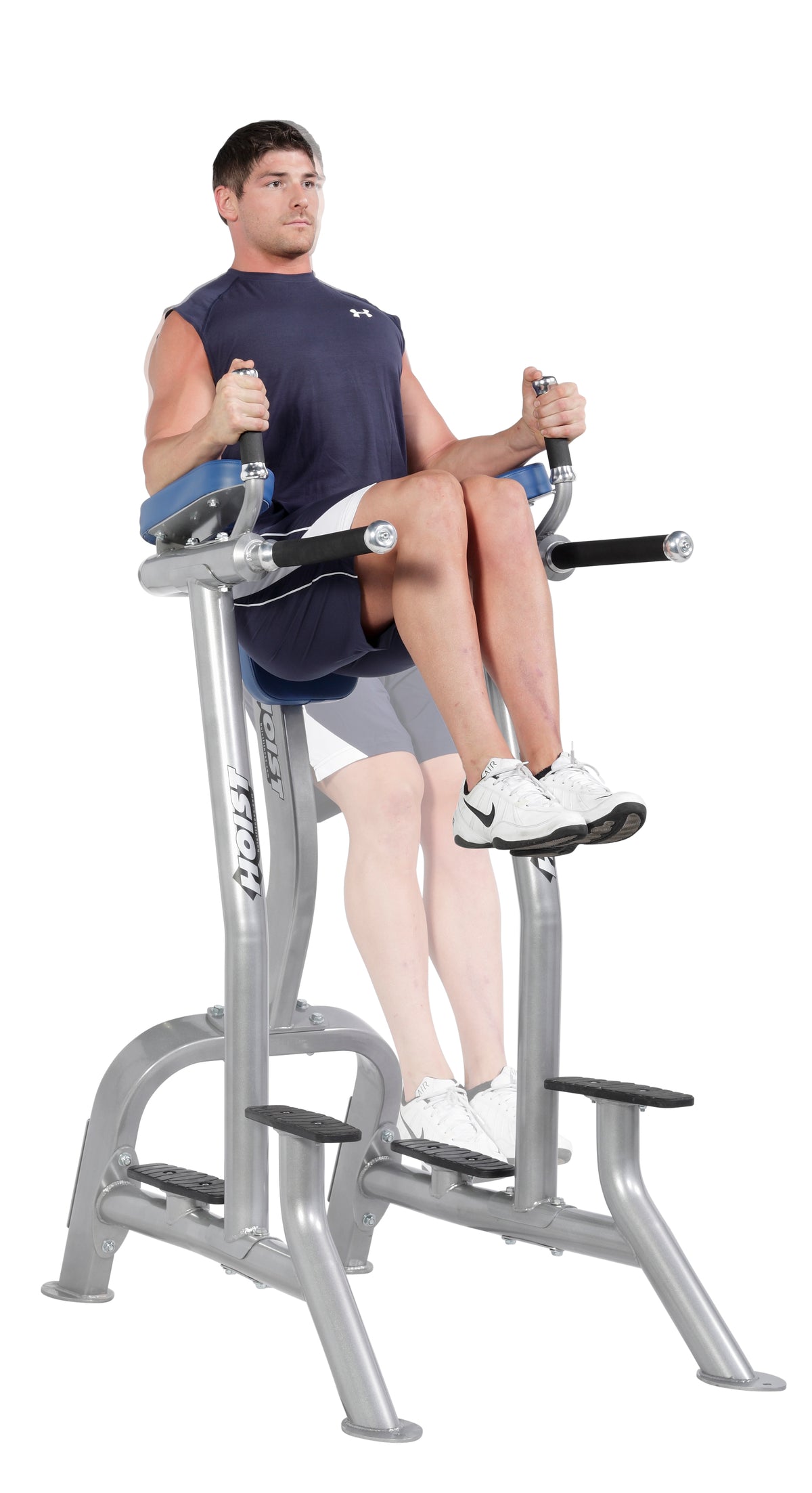 Hoist Fitness CF-3252-A Vertical Knee Raise/Dip view of knee raise exercise | Fitness Experience