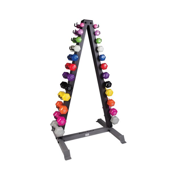 BodySolid 12 Pair Vinyl Dumbbell Set