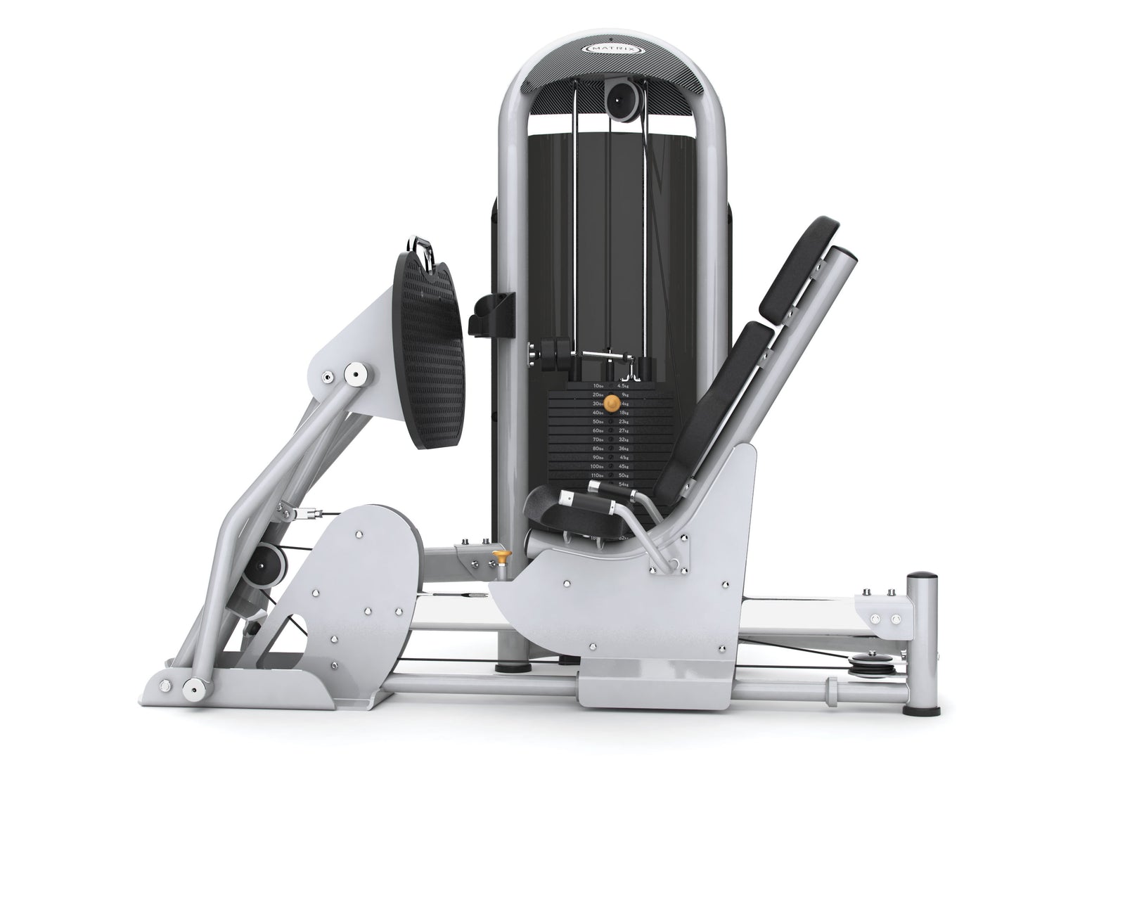 Matrix Fitness Aura Leg Press full view | Fitness Experience