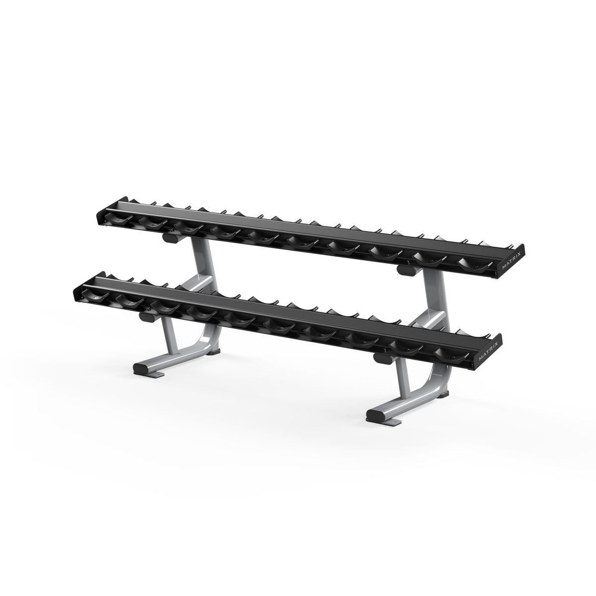Matrix Fitness Magnum 10-Pair Pro-Style Dumbbell Rack full view | Fitness Experience