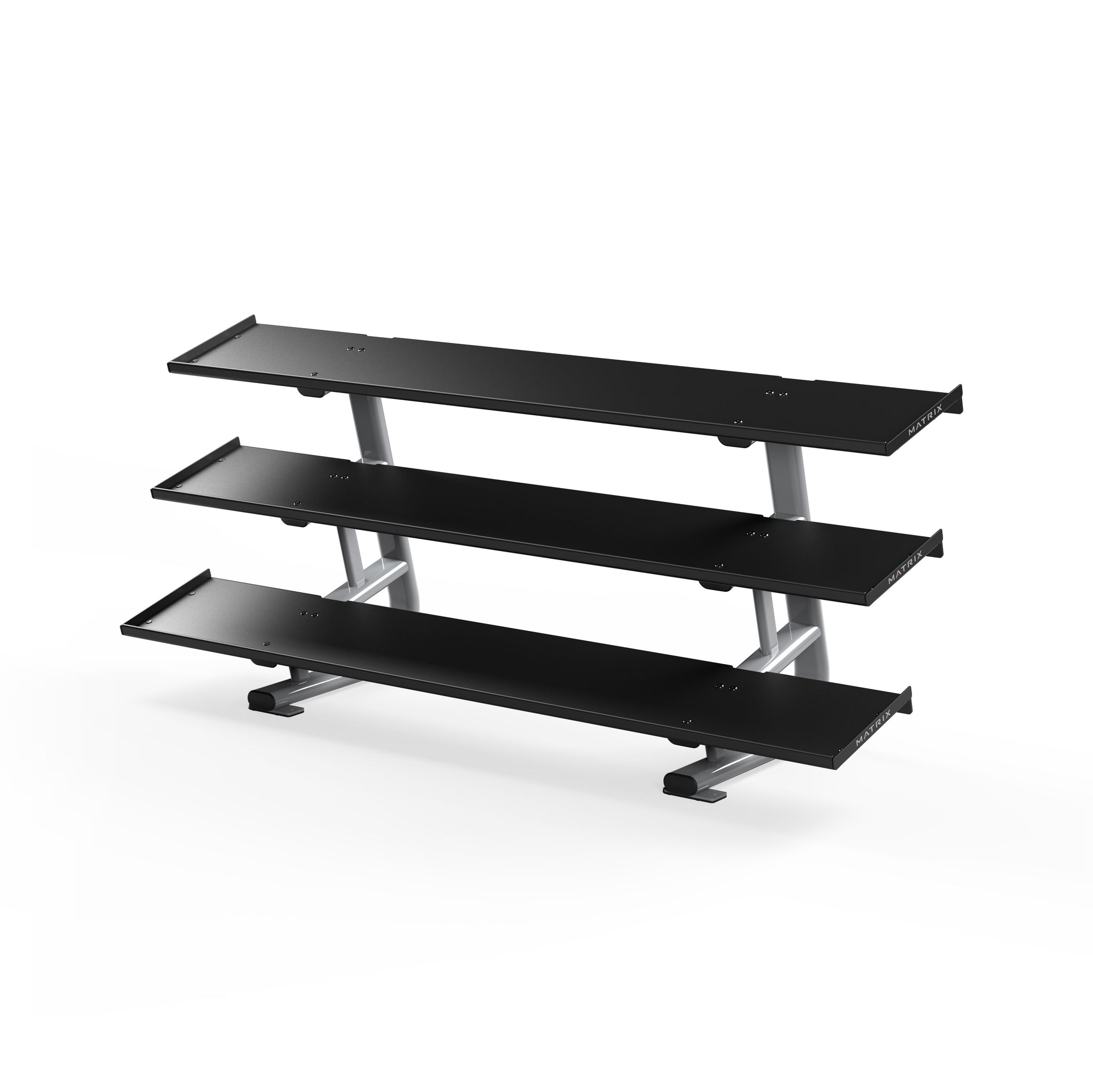 Matrix Magnum 3-Tier Flat-Tray Dumbbell Rack Long Fitness