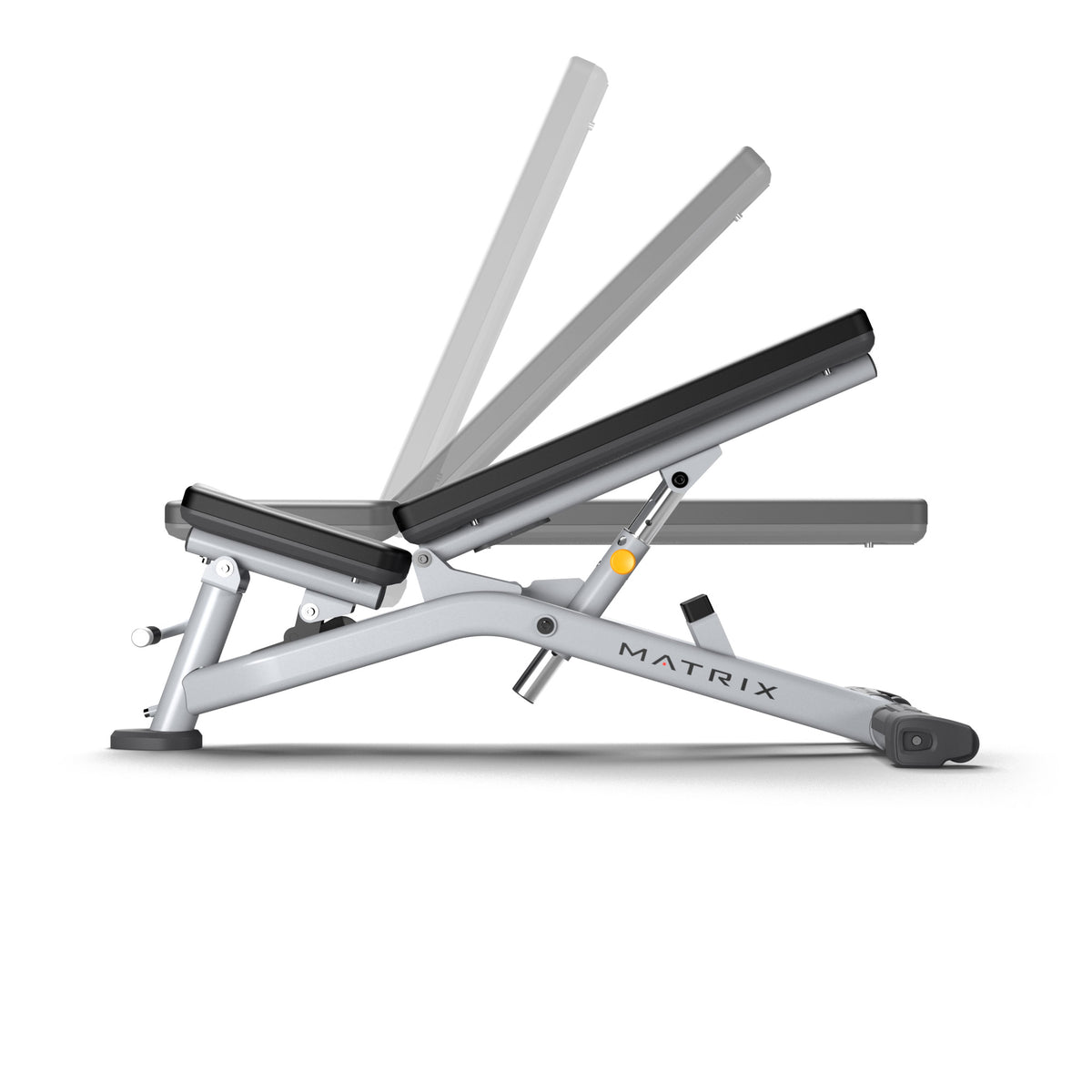 Matrix Fitness Magnum Multi-Adj. Bench LP height variation view | Fitness Experience