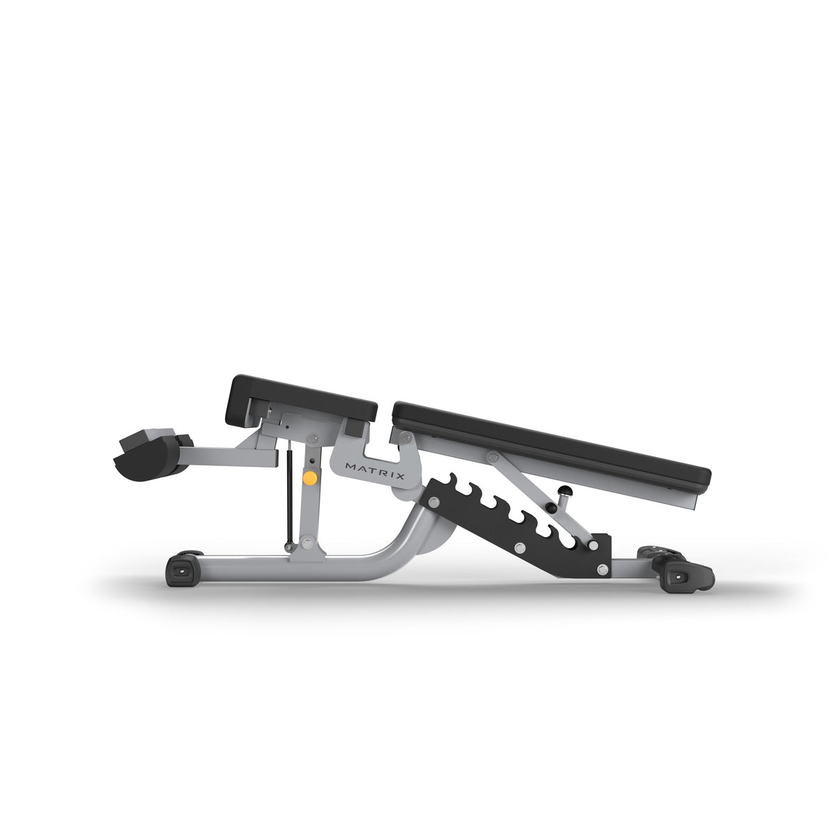 Matrix Fitness Multi-Adjustable Bench with Decline side view | Fitness Experience
