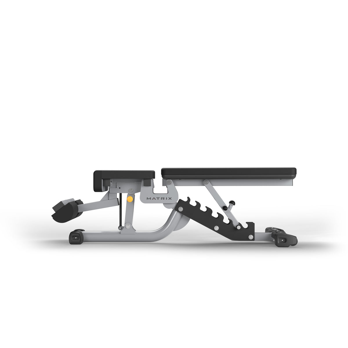 Matrix Fitness Multi-Adjustable Bench with Decline side view | Fitness Experience