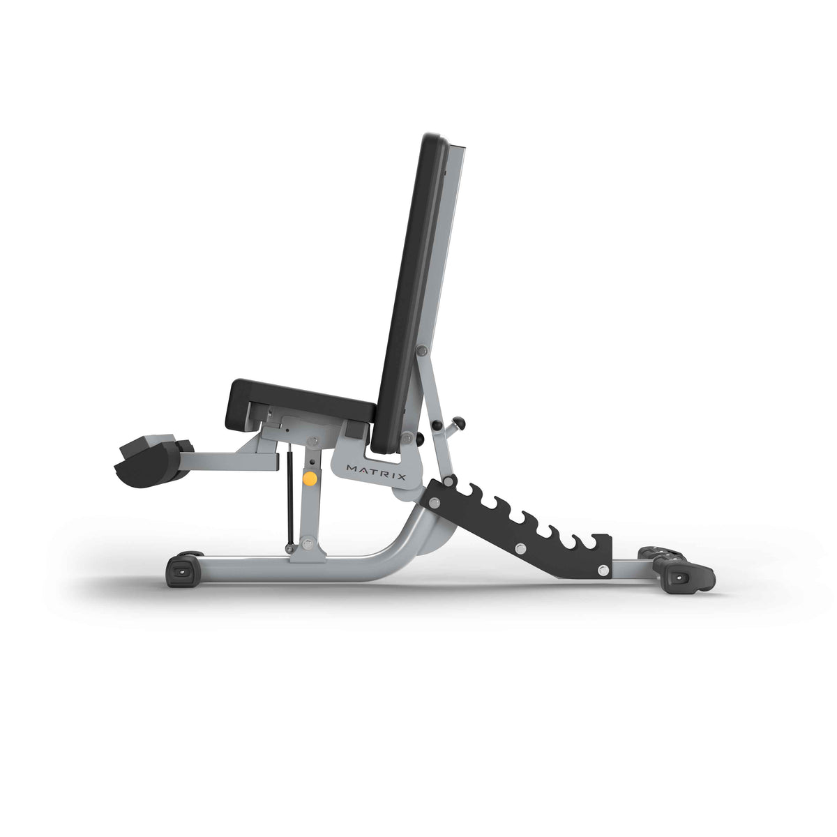 Matrix Fitness Multi-Adjustable Bench with Decline side view | Fitness Experience