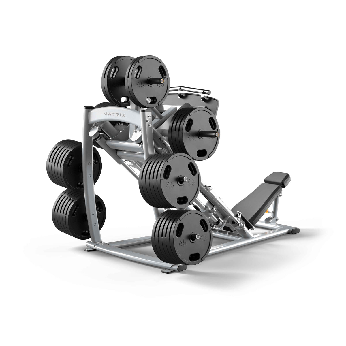 Matrix Fitness Magnum 45 degree leg press side view | Fitness Experience
