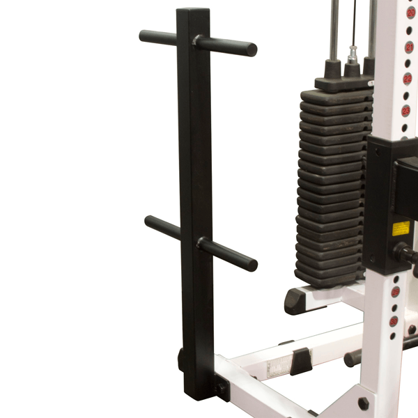 Body-Solid GWT4 Gym Weight Tree mounted to weight station | Fitness Experience