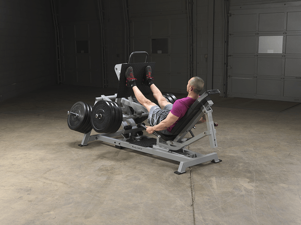 Body-Solid LVLP Leverage Horizontal Leg Press with weight plates | Fitness Experience