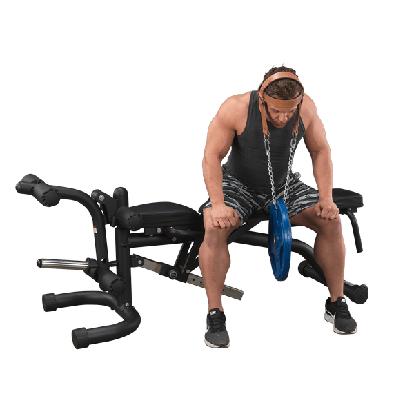 Body-Solid MA307V Leather Head Harness with weight attached | Fitness Experience